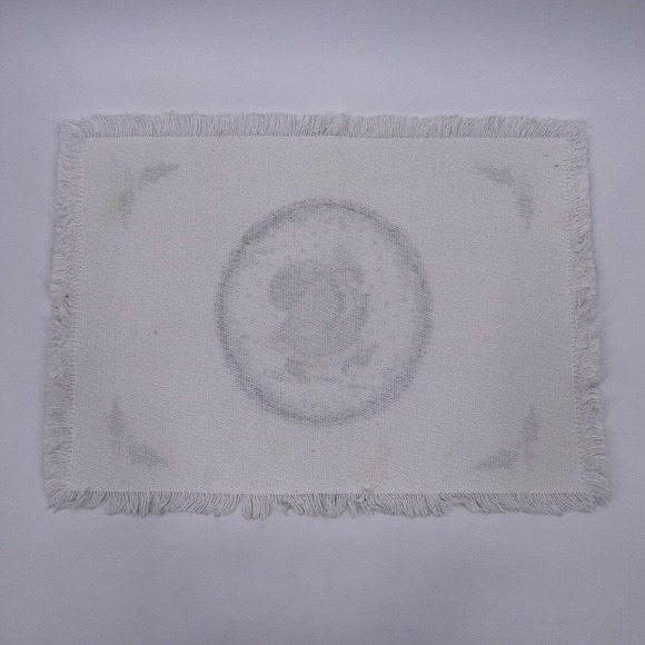 White Christmas Placemats Cotton Santa Mistletoe Holiday 16 x 11 inch Set of 2 - Picture 5 of 5